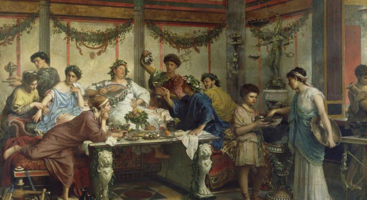 Banquete romano; donde comen dos, comen tres...